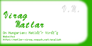 virag matlar business card